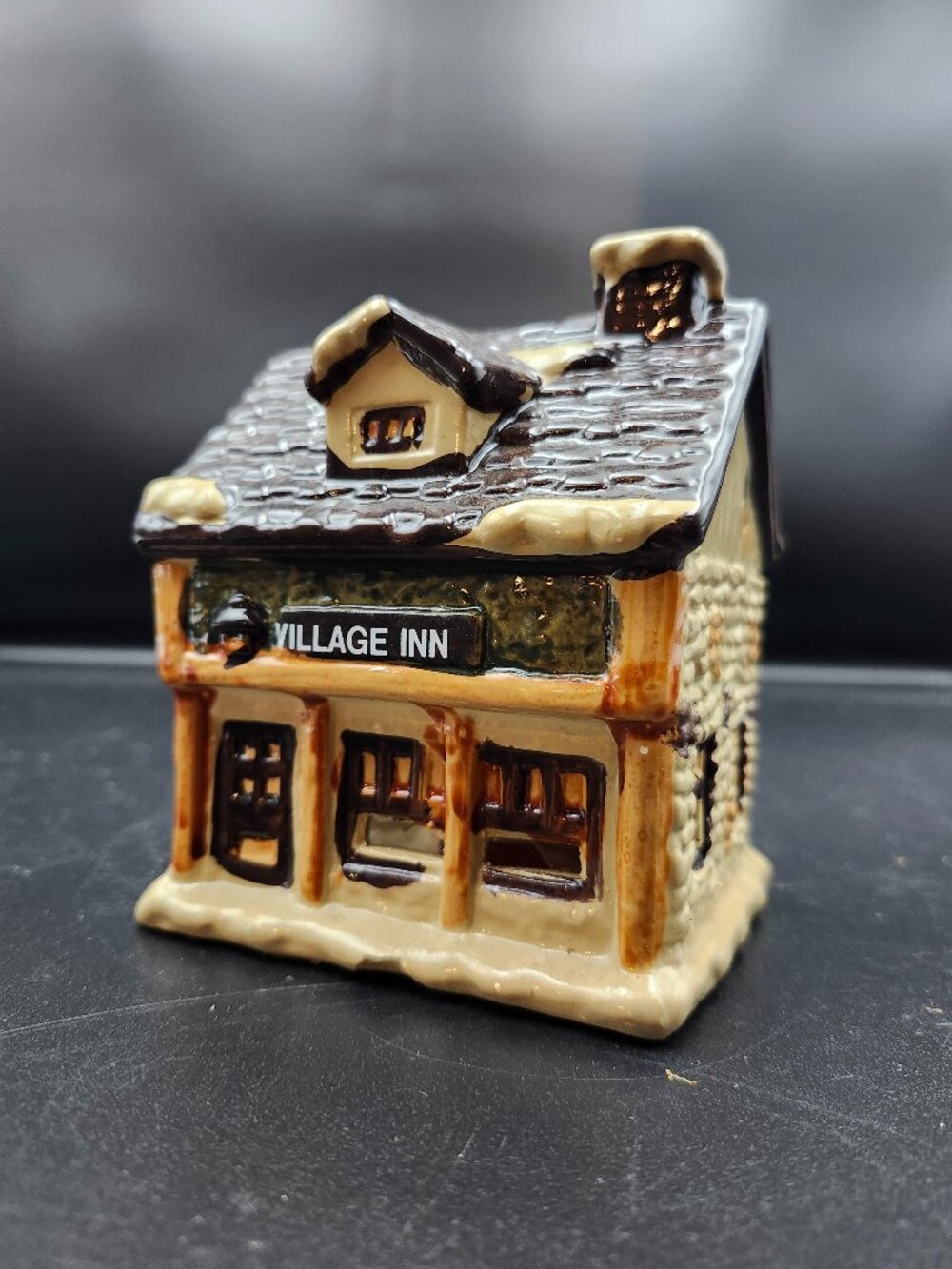 Vintage Dickens Village Ceramic Candle Holder Village Inn